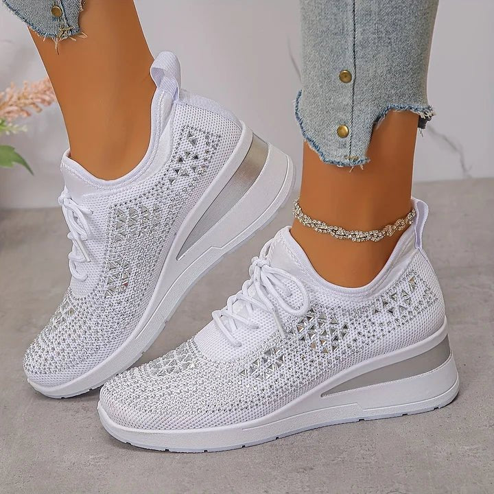 Women's Knit Platform Slip-On Wedge Trainers