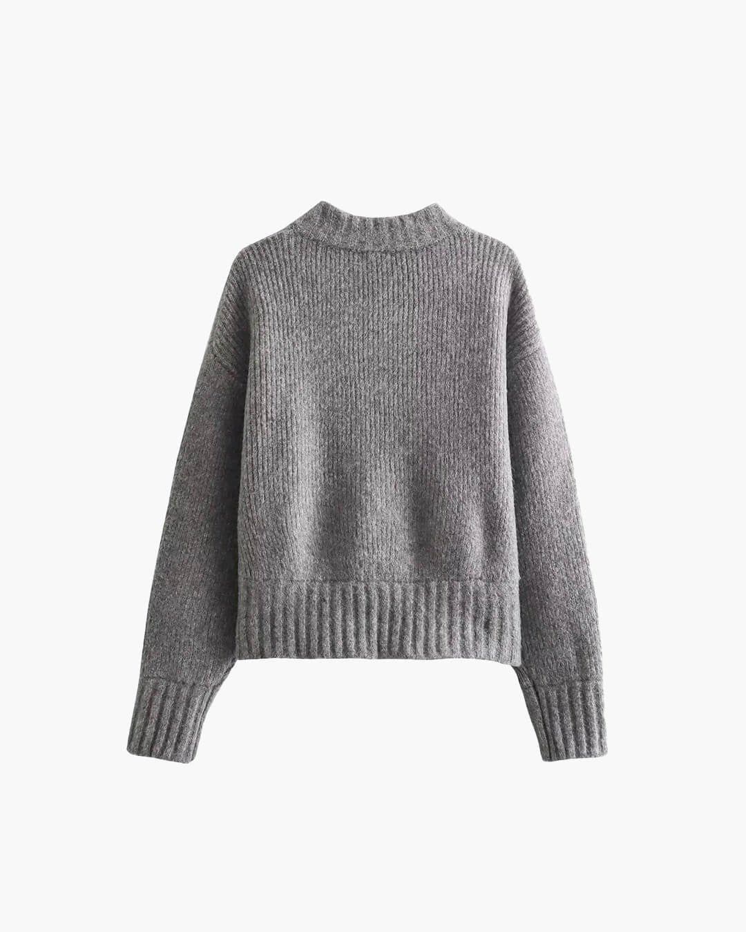 Women's Cropped Ribbed Wool Cardigan