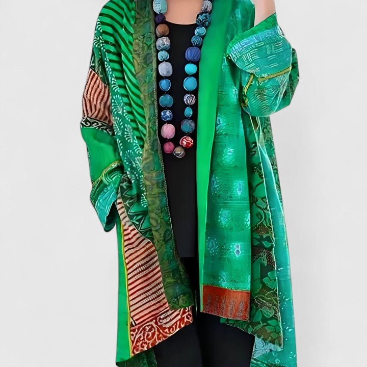Women's Kimono Duster Cardigan - Green