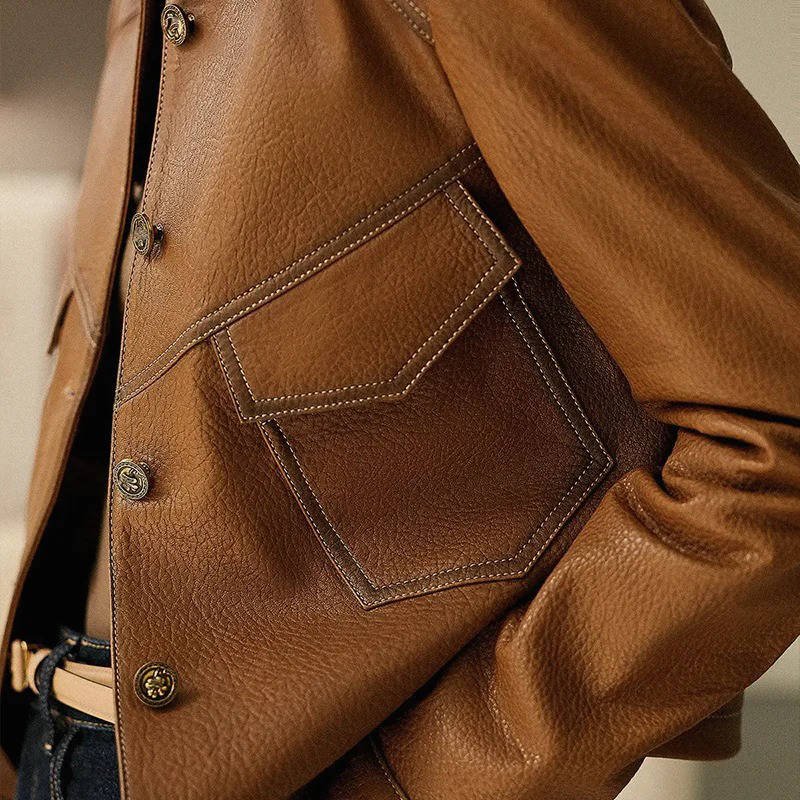 Women's Cropped Leather Jacket