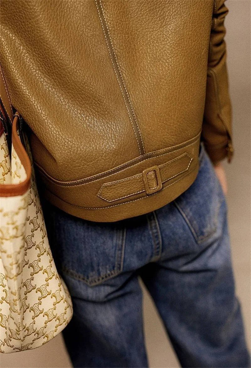 Women's Cropped Leather Jacket