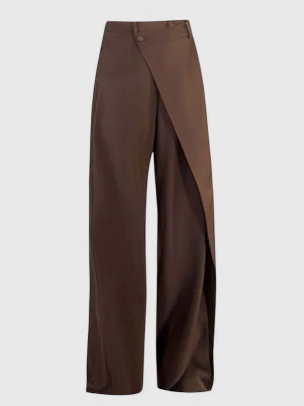 Women's Black Work High-Waisted Wide-Leg Trousers