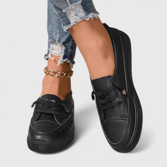 Women's Chunky Lace-Up Platform Leather Trainers