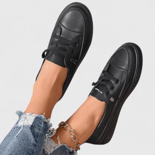 Women's Chunky Lace-Up Platform Leather Trainers