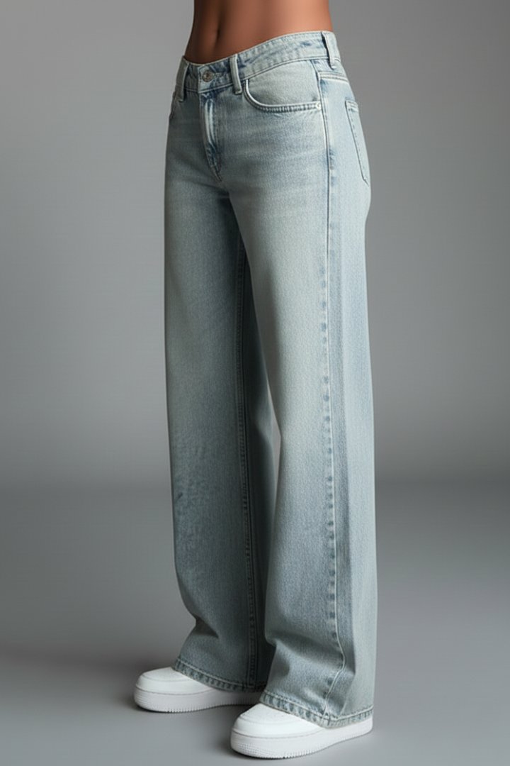 Women's High-Waisted Wide-Leg Jeans
