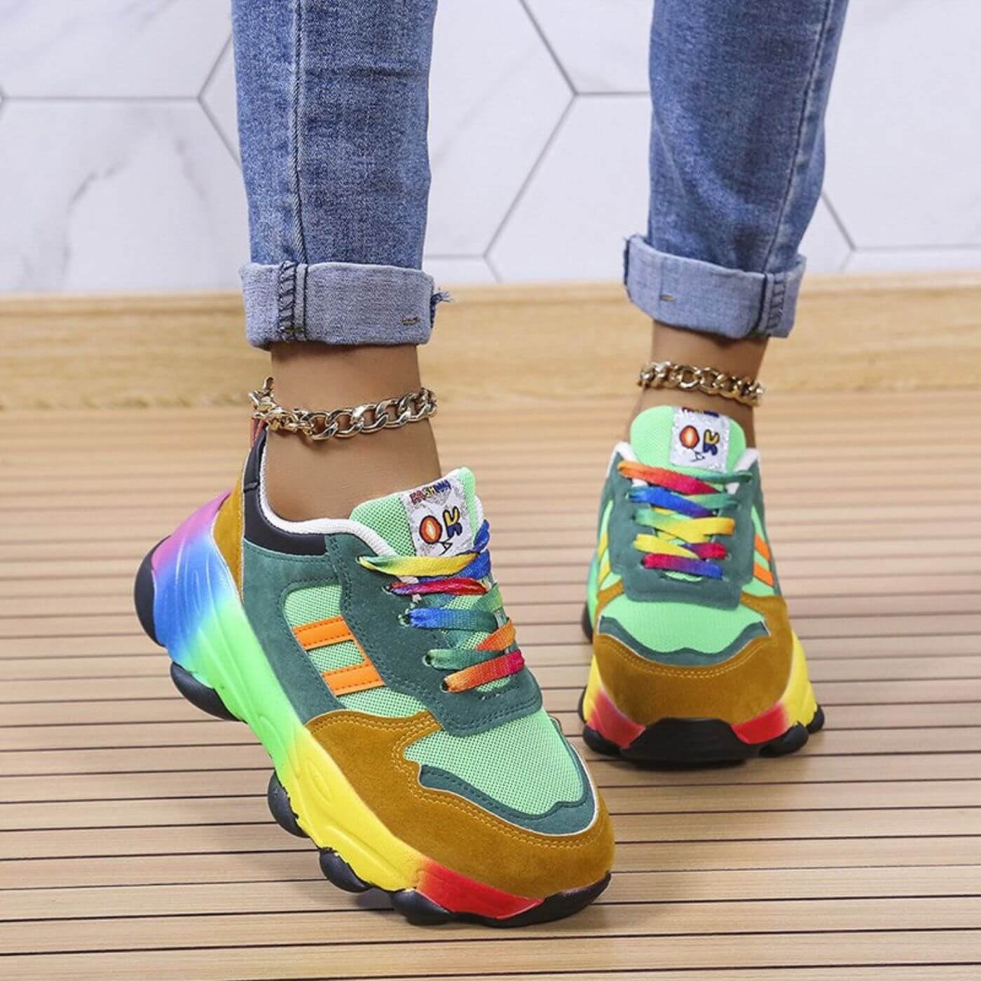 Women's Chunky Suede Platform Trainers