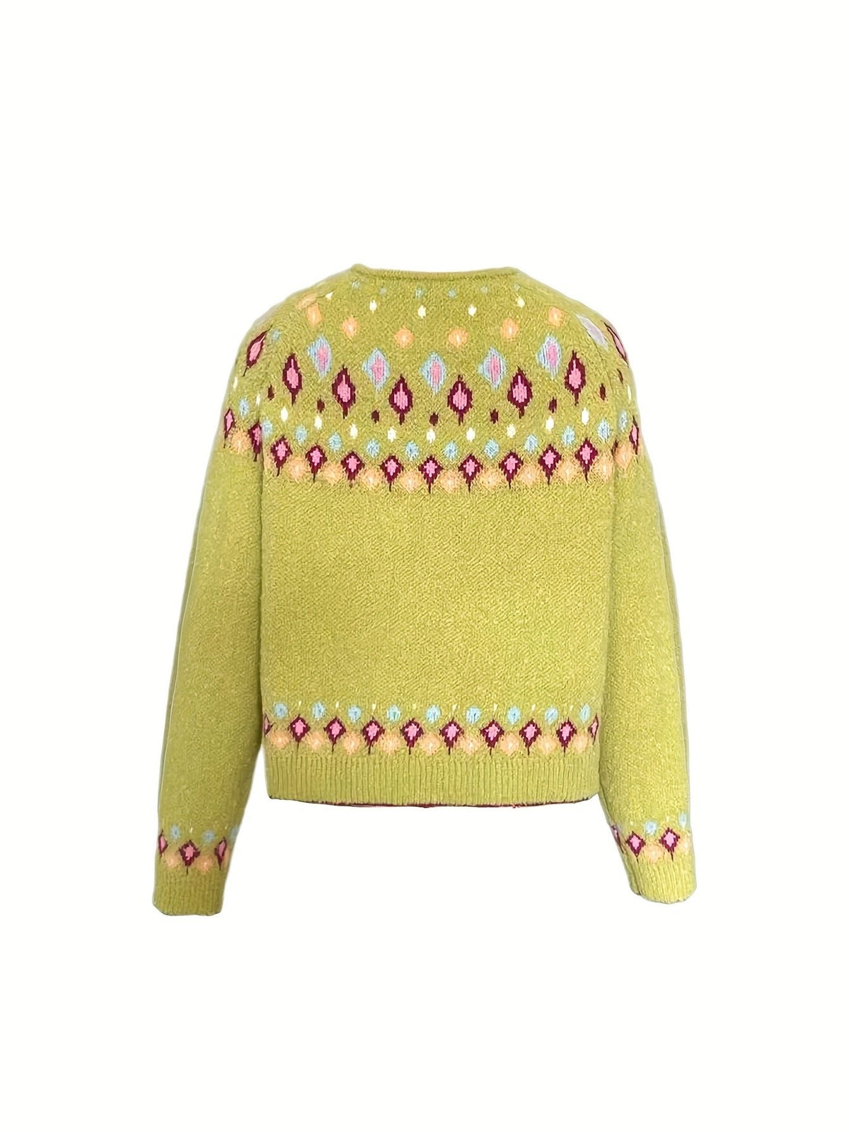 Women's Oversized Floral Christmas V-Neck Cardigan