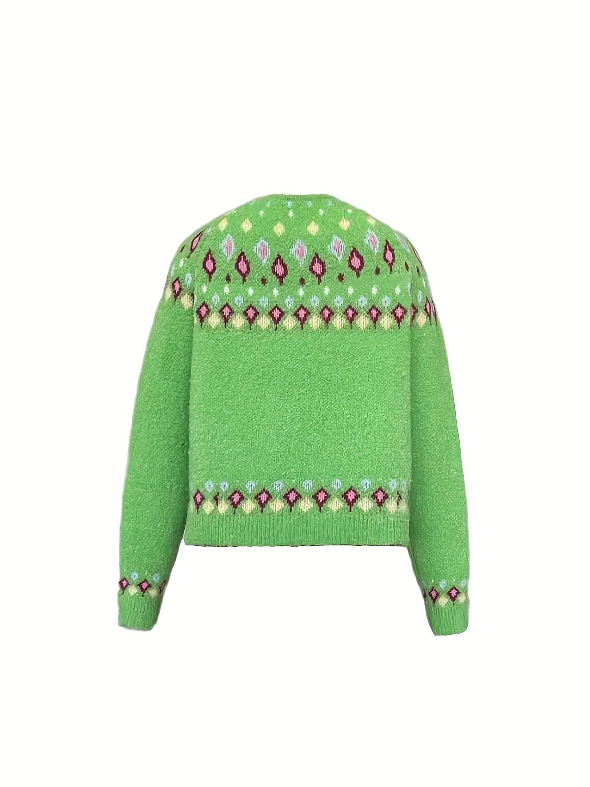 Women's Oversized Floral Christmas V-Neck Cardigan