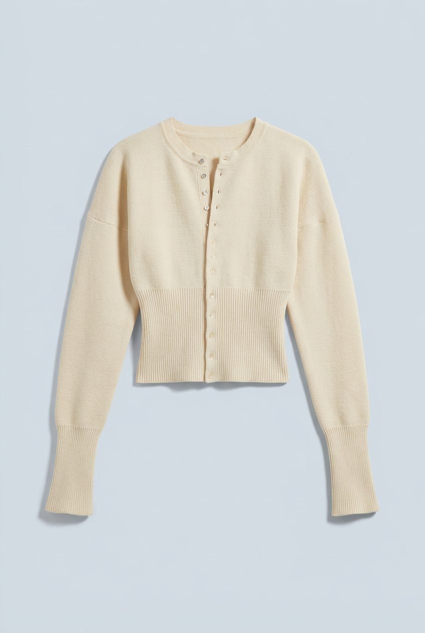 Women's Cropped Ribbed Cardigan