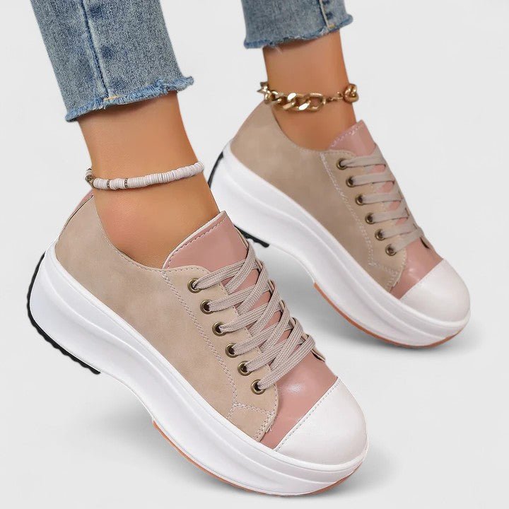Women's Chunky Suede Platform Lace-Up Trainers