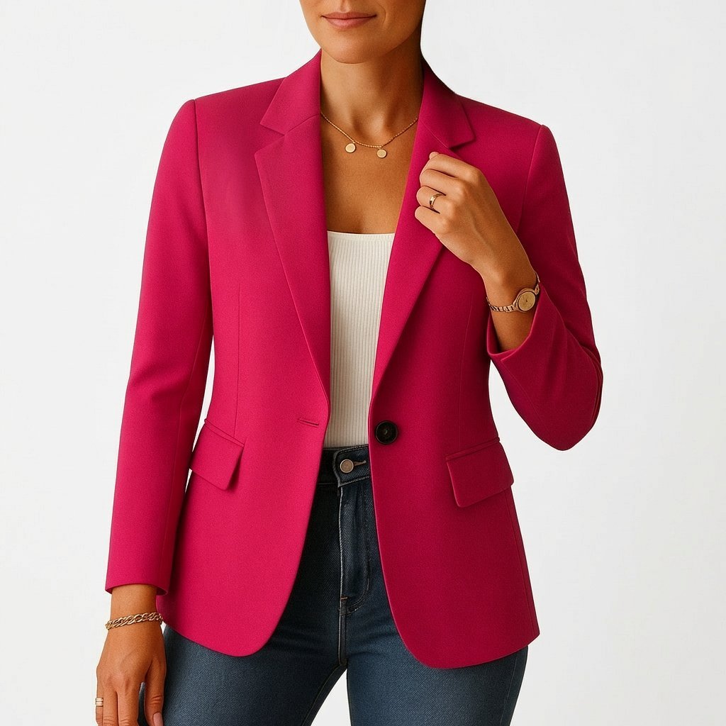 Women's Work Blazer - Dark Pink